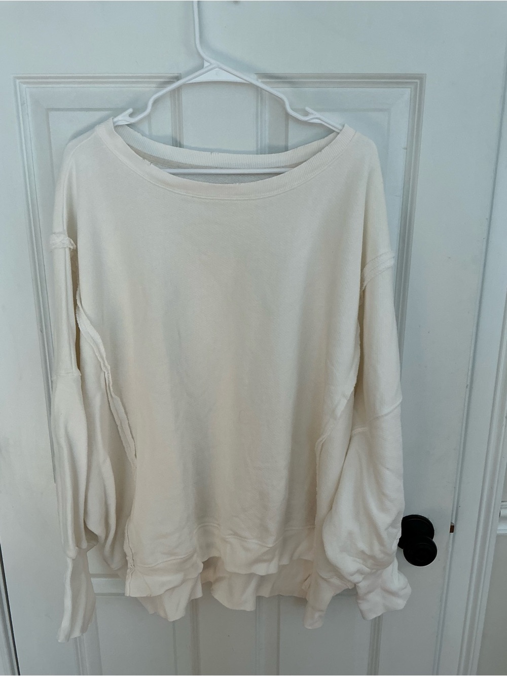 Free People We the Free Camden Sweatshirt in ivory sz large - Picture 2 of 7